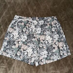 Abercrombie & Fitch Men's Floral Swim Trunks - Gray, Green & Pink